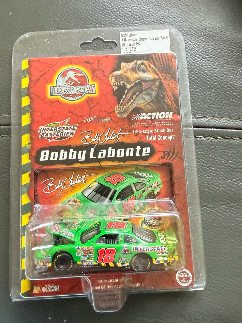 Bobby Labonte #18 Jurassic Park Green Die-Cast Kids Toy Car